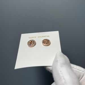 Tory Burch Miller crystal rose gold earring